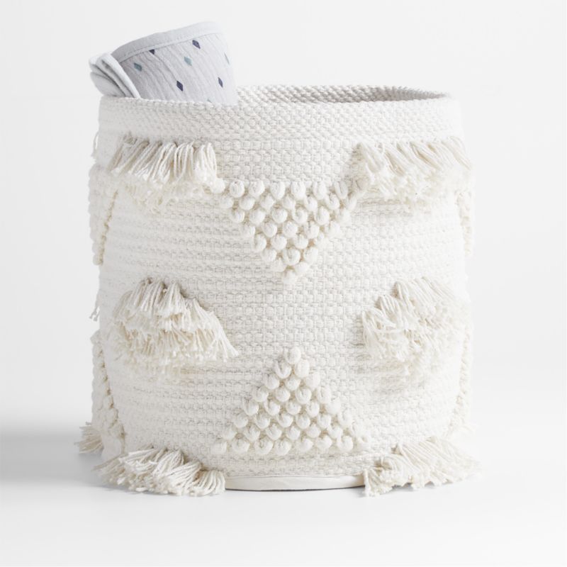 Dottie White Woven Macramé Kids Small Storage Bin - image 0 of 12