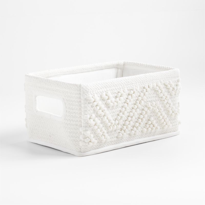 Dottie White Woven Macramé Diaper Caddy - image 3 of 6