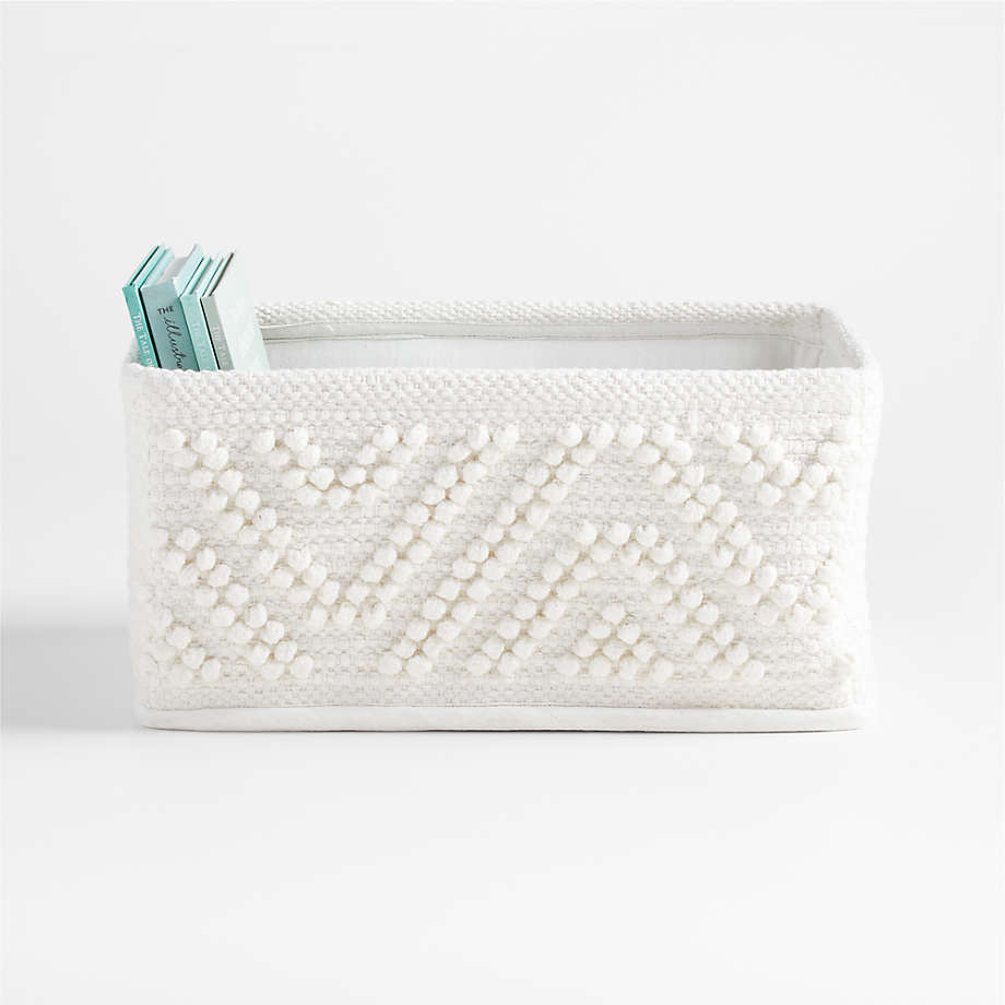 Dottie White Woven Macramé Diaper Caddy + Reviews