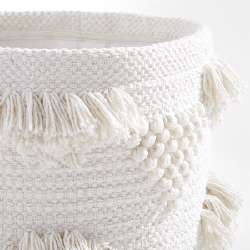 Dottie White Woven Macramé Kids Small Storage Bin - image 7 of 12