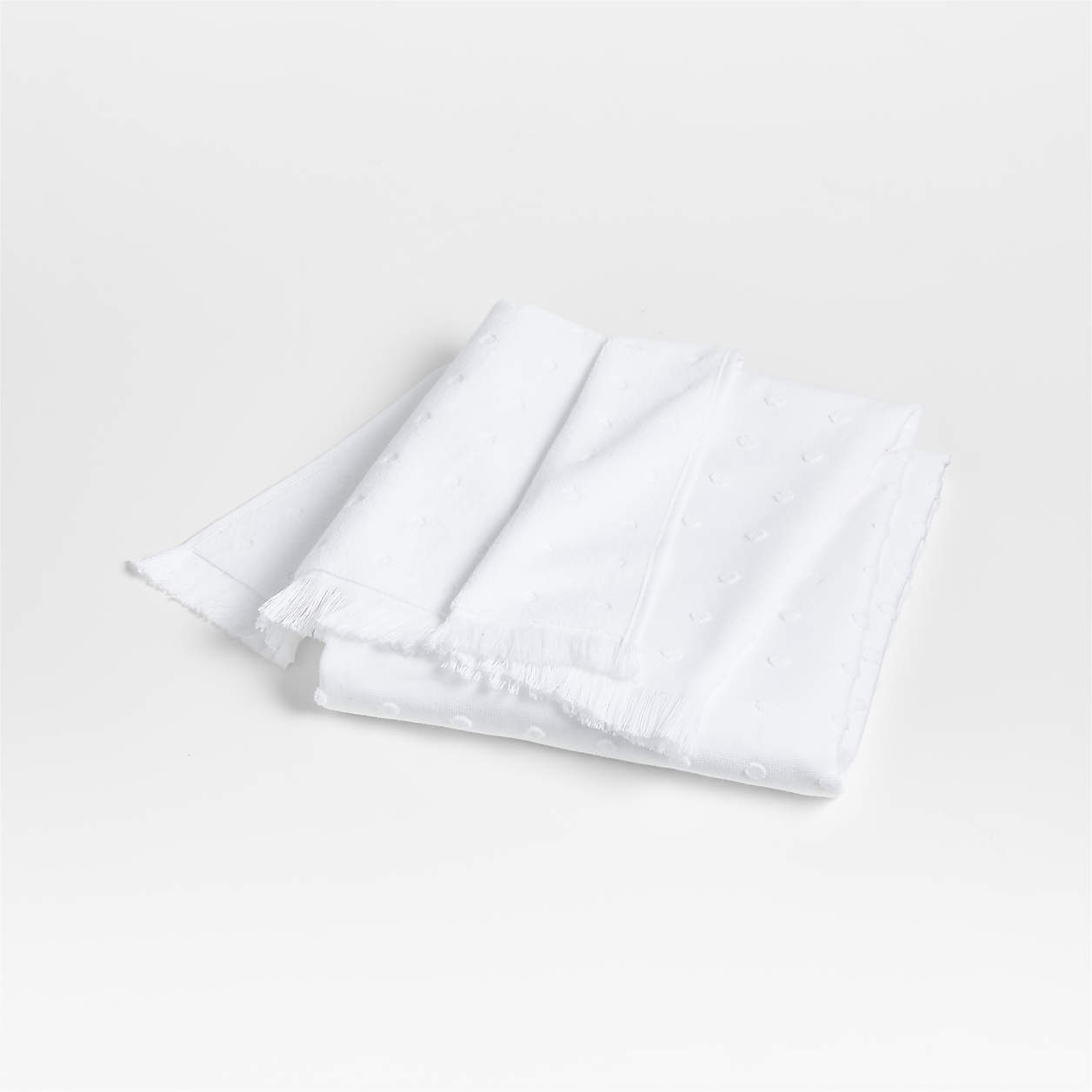 Dotty Organic Cotton White Bath Towel + Reviews | Crate & Barrel