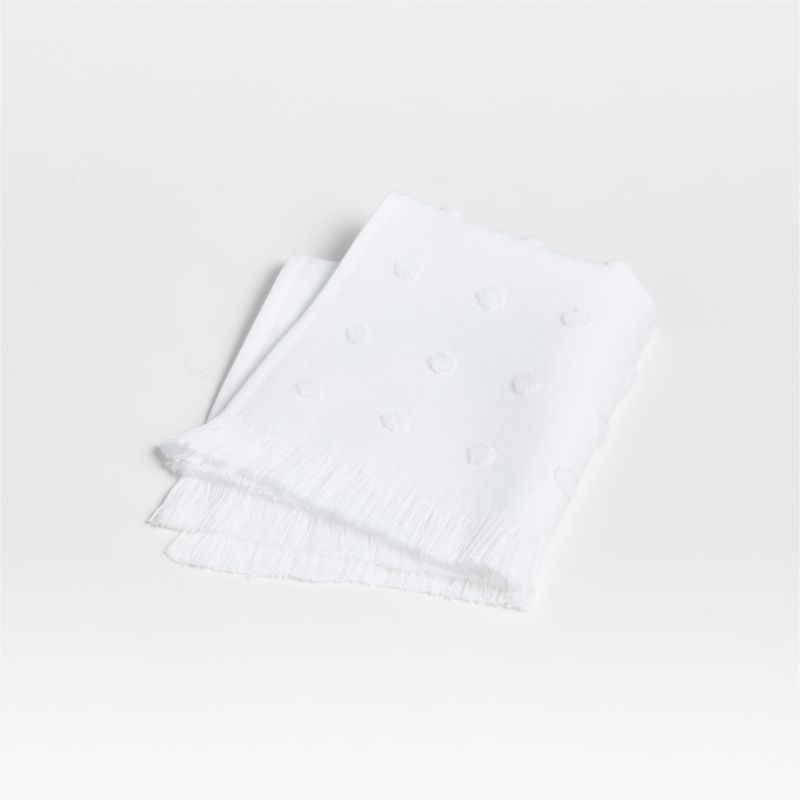 Dotty Organic Cotton White Washcloth