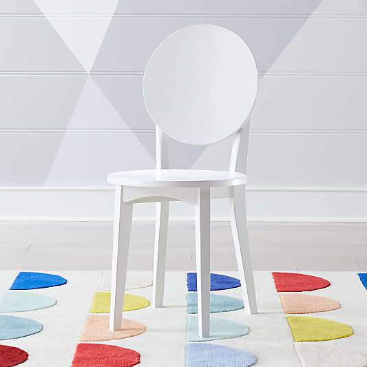 Double Dot White Kids Desk Chair