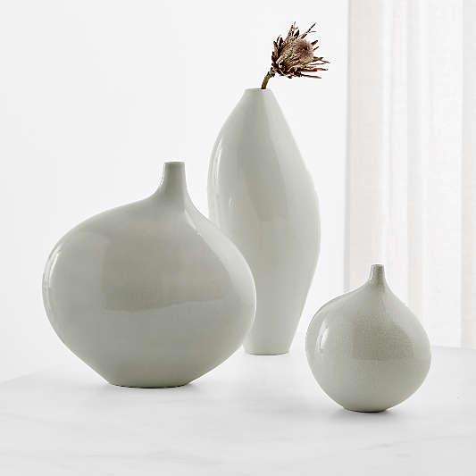 Dove Grey Vases, Set of 3