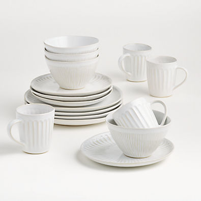 View Dover 16-Piece White Dinnerware Set details