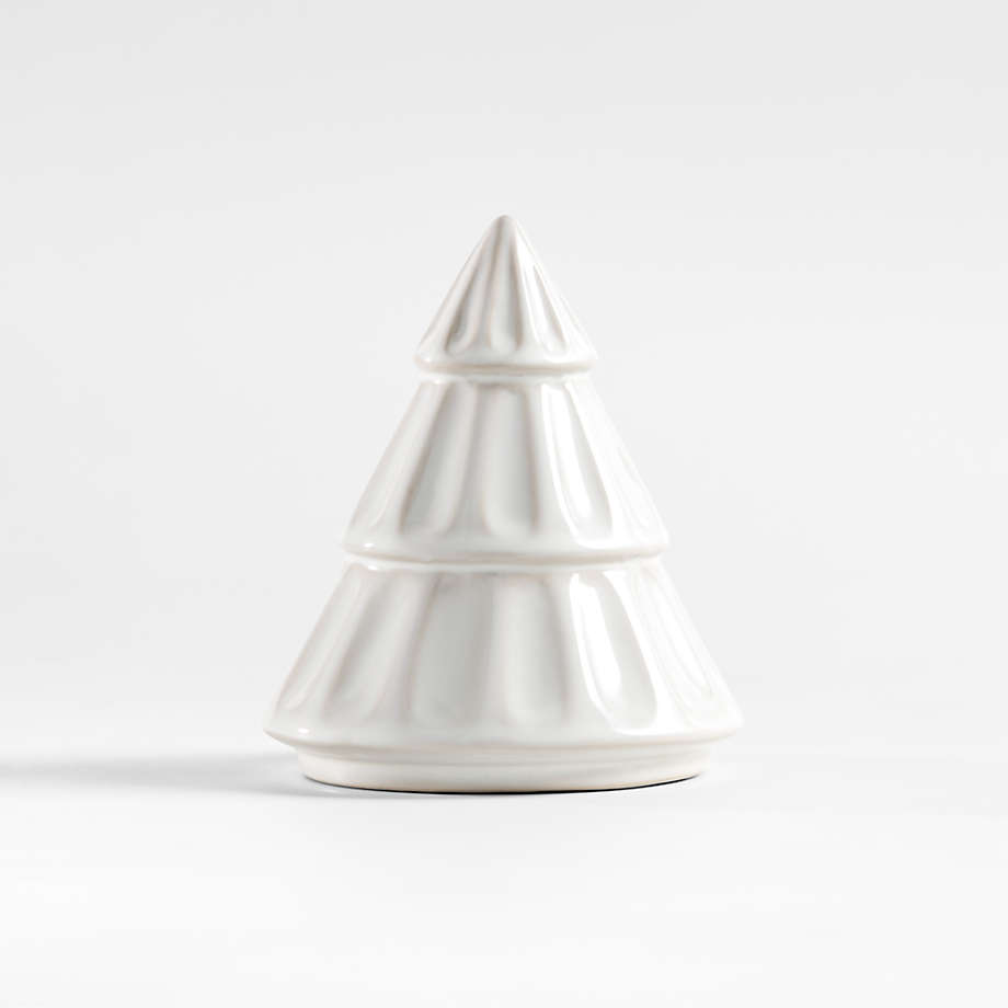 Dover Small White Ceramic Christmas Tree 5" + Reviews Crate & Barrel