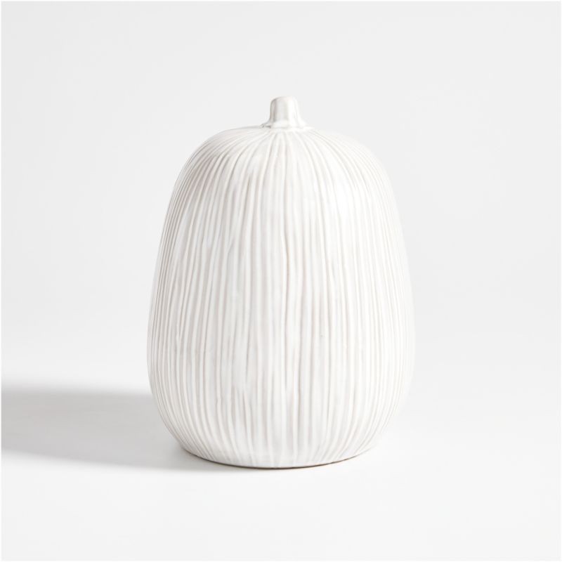 Dover Medium White Ceramic Pumpkin - image 0 of 9