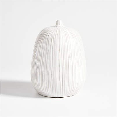 Dover Medium White Ceramic Pumpkin