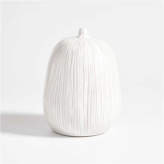 Dover Medium White Ceramic Pumpkin