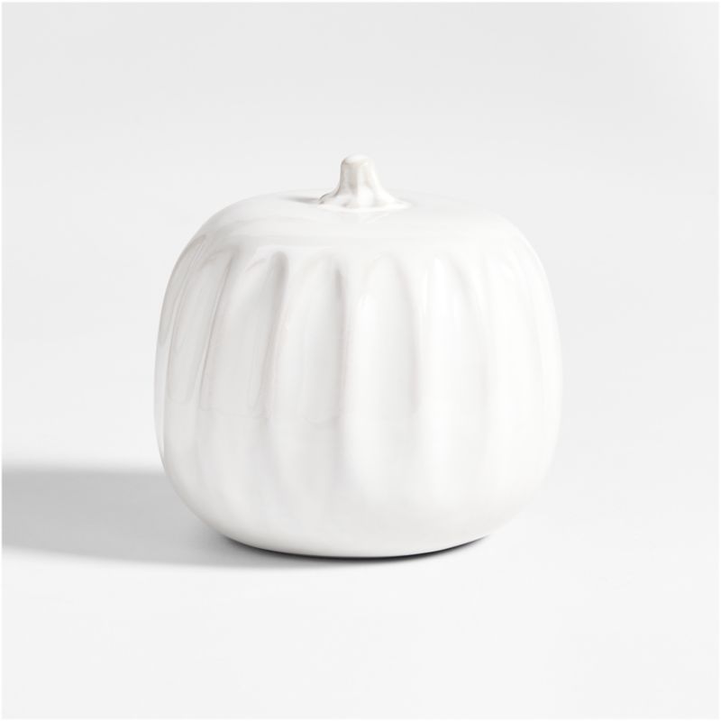 Dover Small White Ceramic Pumpkin - image 0 of 11