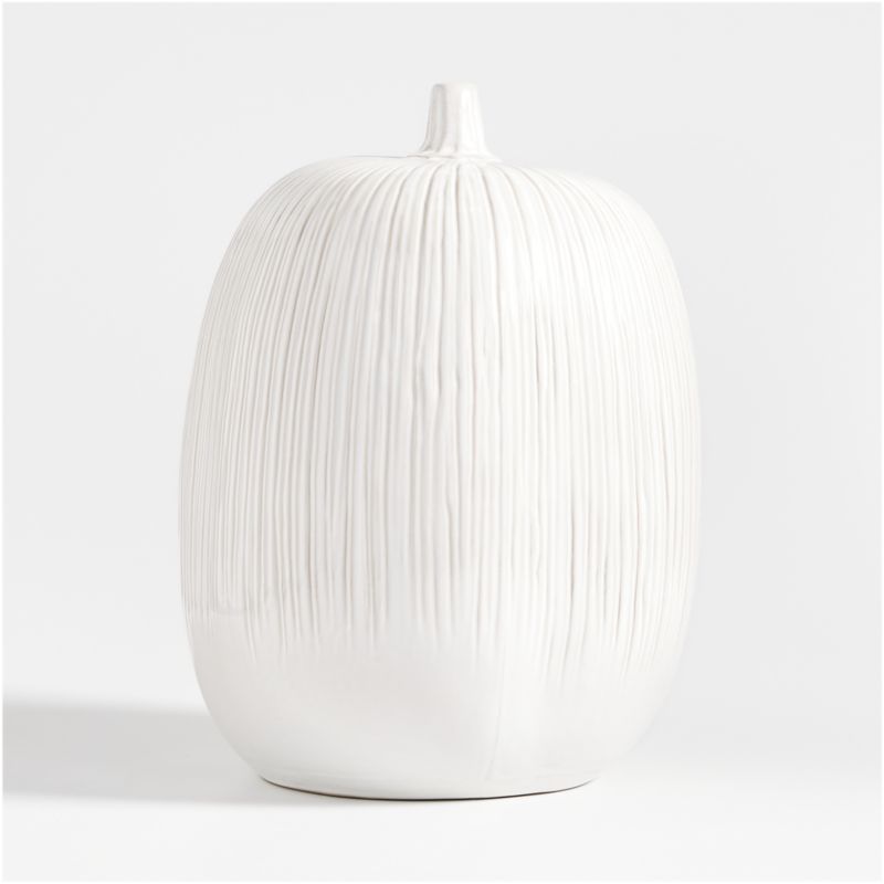 Dover Extra-Large White Ceramic Pumpkin - image 0 of 9