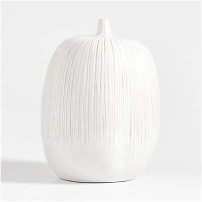 Dover Extra-Large White Ceramic Pumpkin