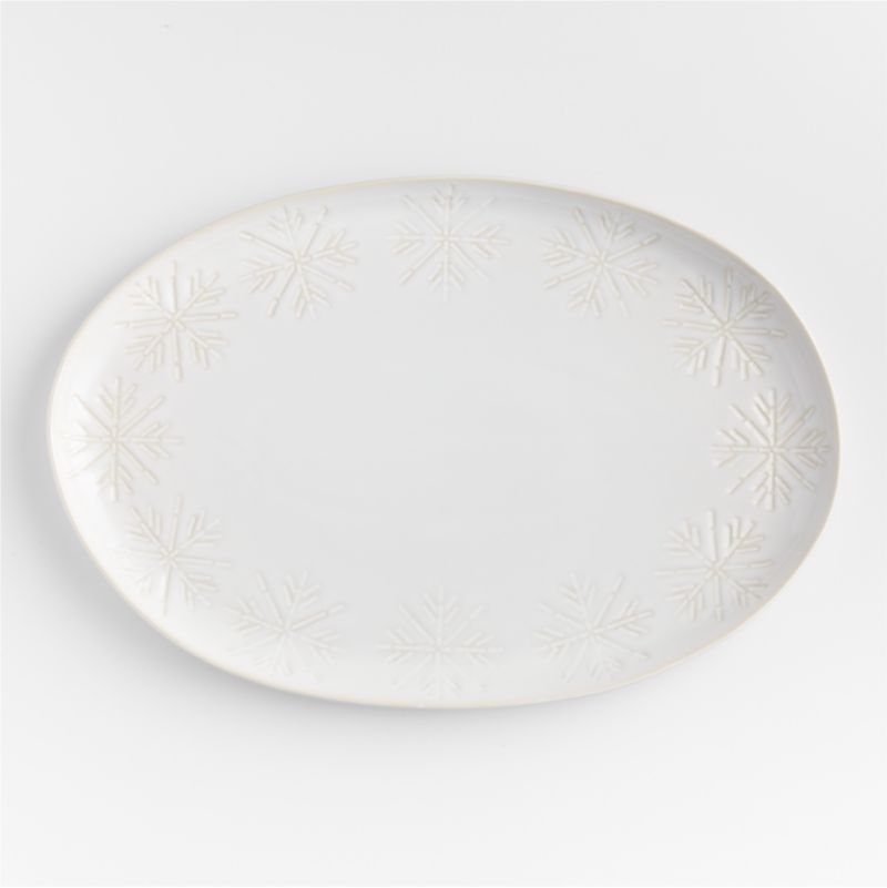 Dover Snowflake Oval Platter Crate & Barrel