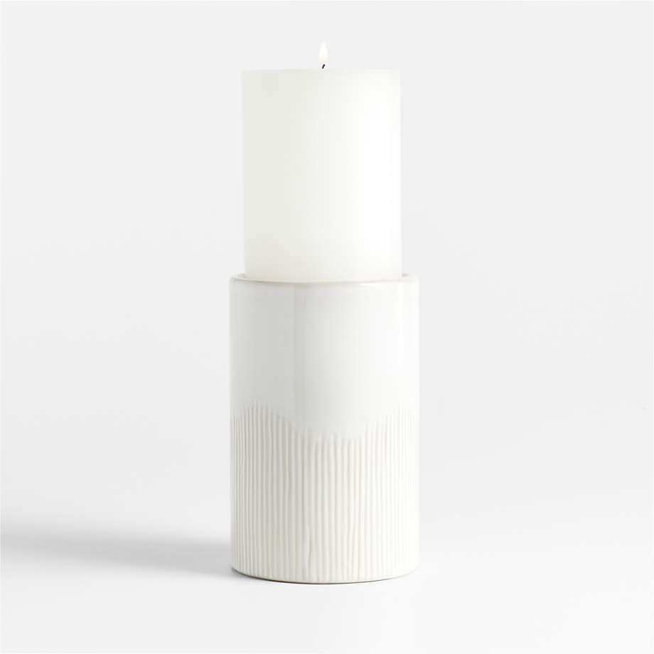 Dover White Ceramic Taper Candle Holder 5.5" Crate & Barrel