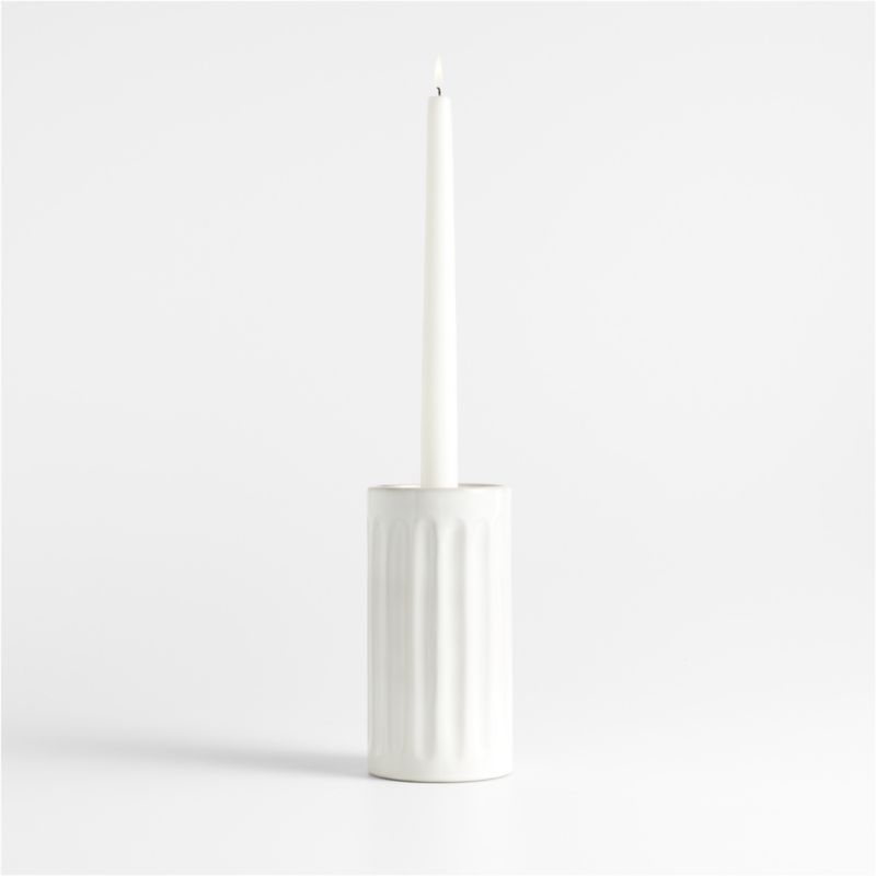 Dover White Ceramic Taper Candle Holder 7" - image 2 of 6