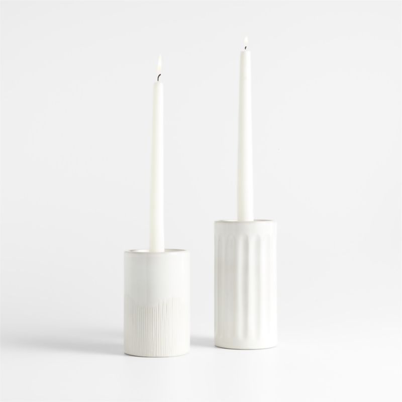 Dover White Ceramic Taper Candle Holder 5.5"