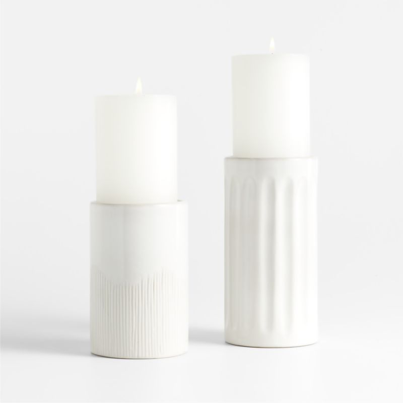 Dover White Ceramic Taper Candle Holder 5.5"