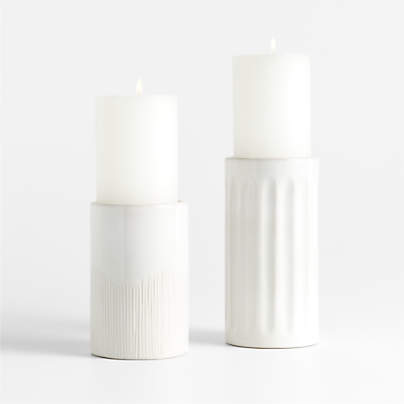 Dover Stoneware Taper Candle Holders, Set of 2