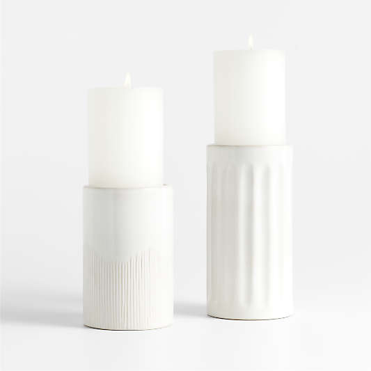 Dover Stoneware Taper Candle Holders