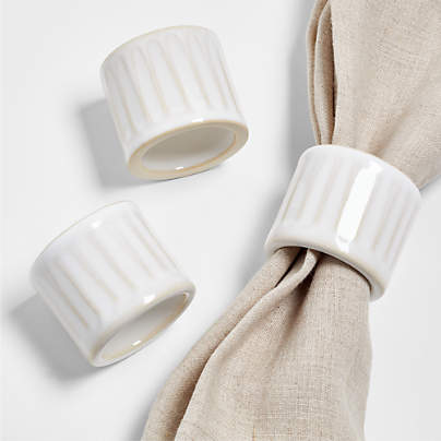 Dover White Stoneware Napkin Ring