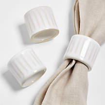 Dover White Stoneware Napkin Ring + Reviews | Crate & Barrel