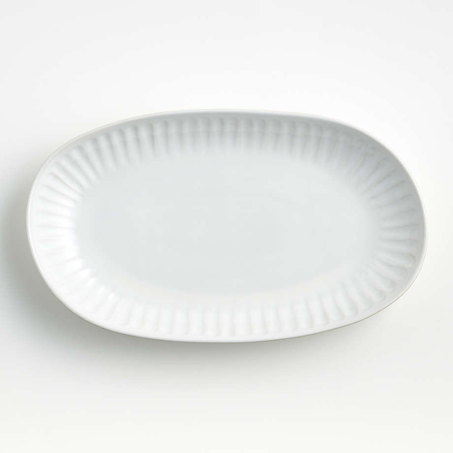 Dover White Small Oval Platter + Reviews | Crate & Barrel