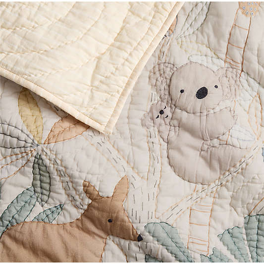 Down Under 100% Organic Cotton Baby Crib Quilt