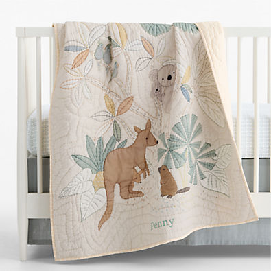 View Down Under 100% Organic Cotton Baby Crib Quilt details