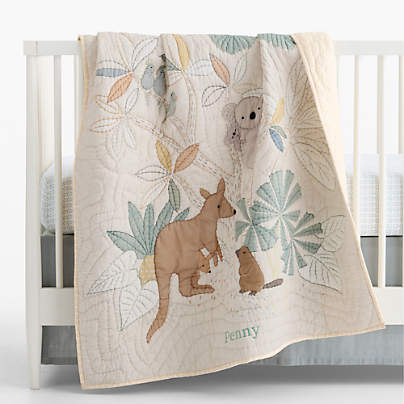 Down Under 100% Organic Cotton Baby Crib Quilt