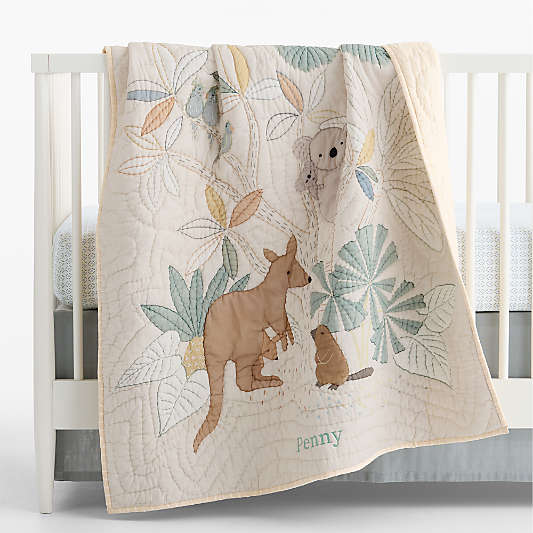 Down Under 100% Organic Cotton Baby Crib Quilt