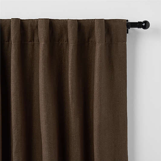 Deep Brown EUROPEAN FLAX ™-Certified Linen Window Curtain Panel