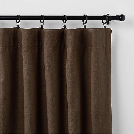 Deep Brown EUROPEAN FLAX â„¢-Certified Linen Blackout Window Curtain Panel 52"x108"