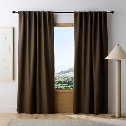 Deep Brown EUROPEAN FLAX ™-Certified Linen Window Curtain Panel 52"x84"