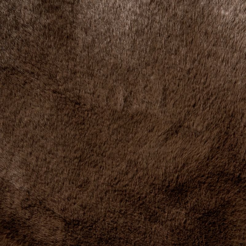 Deep Brown Faux Fur 23"x23" Throw Pillow Cover with Feather Insert - image 1 of 4