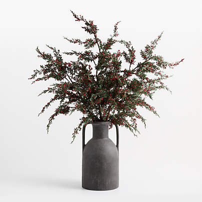 Faux Cypress and Red Berry Holiday Stem 40"