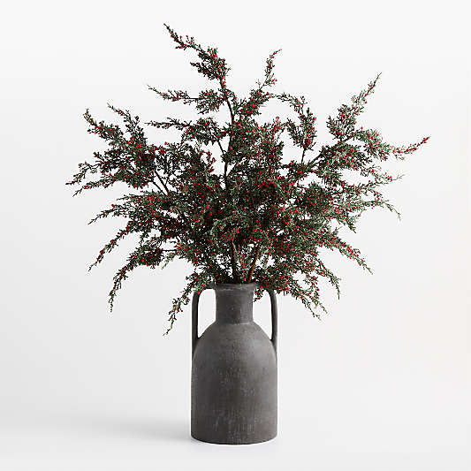 Faux Cypress and Red Berry Holiday Stem 40"