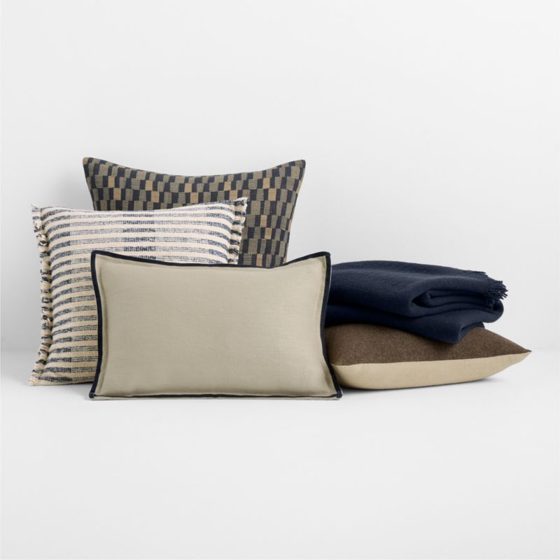 Aldsworth Cotton Silk Blend 23"x23" Deep Indigo Throw Pillow Cover with Down-Alternative Insert - image 5 of 6