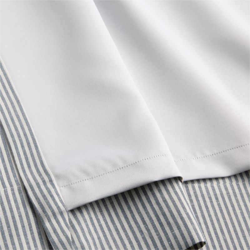 Deep Indigo Stripe Organic Cotton Linen Blackout Window Curtain Panel 52"x108" - image 2 of 7
