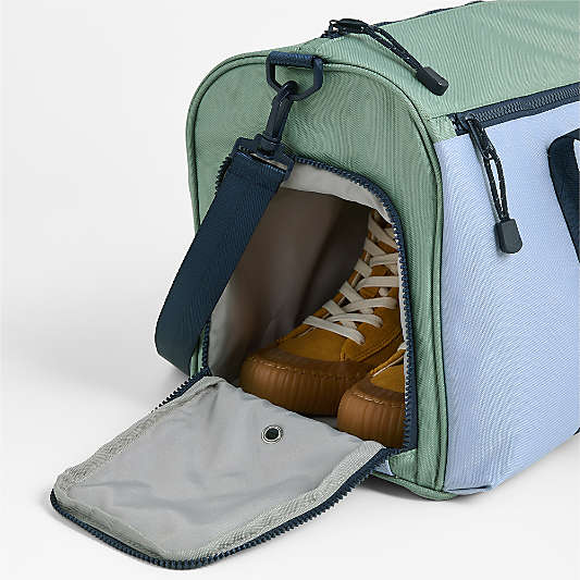 Dreamer Green and Blue Colorblock Kids Duffel Bag