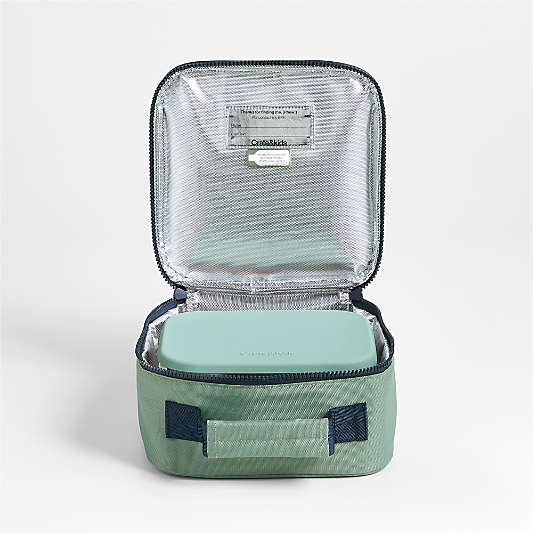 Dreamer Green and Blue Colorblock Standard Soft Insulated Kids Lunch Box