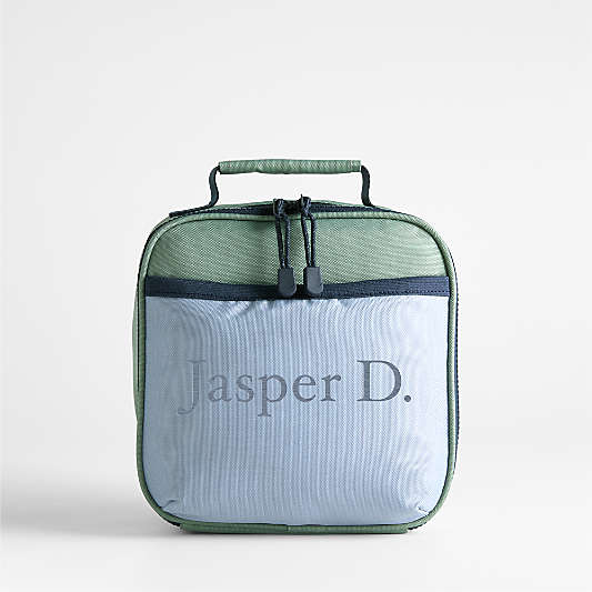 Dreamer Green and Blue Colorblock Standard Soft Insulated Kids Lunch Box