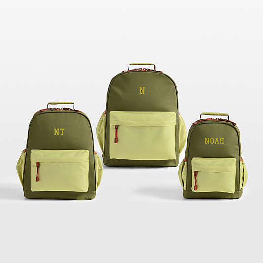 Dreamer Green Colorblock Small Kids Backpack with Side Pockets