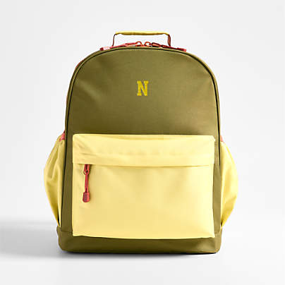Dreamer Green Colorblock Large Kids Backpack with Side Pockets