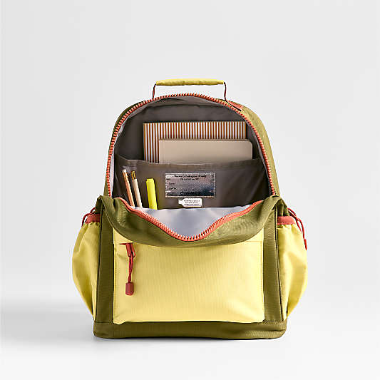 Dreamer Green Colorblock Medium Kids Backpack with Side Pockets