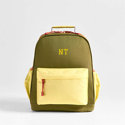 Dreamer Green Colorblock Medium Kids Backpack with Side Pockets