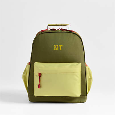 Dreamer Green Colorblock Medium Kids Backpack with Side Pockets