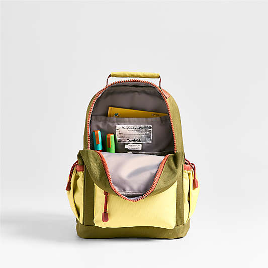 Dreamer Green Colorblock Small Kids Backpack with Side Pockets
