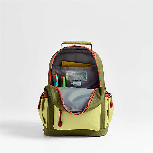 Dreamer Green Colorblock Small Kids Backpack with Side Pockets