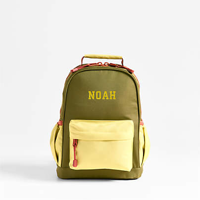 Dreamer Green Colorblock Small Kids Backpack with Side Pockets