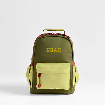 Dreamer Green Colorblock Small Kids Backpack with Side Pockets